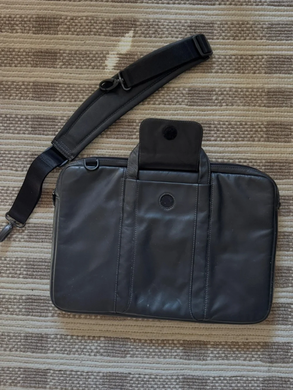 Incase Black Leather Laptop Briefcase